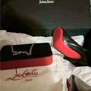 Christian Louboutin Black and Red Women's Heels